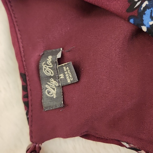 Lily Rose burgundy cold shoulder dress - Picture 6 of 7